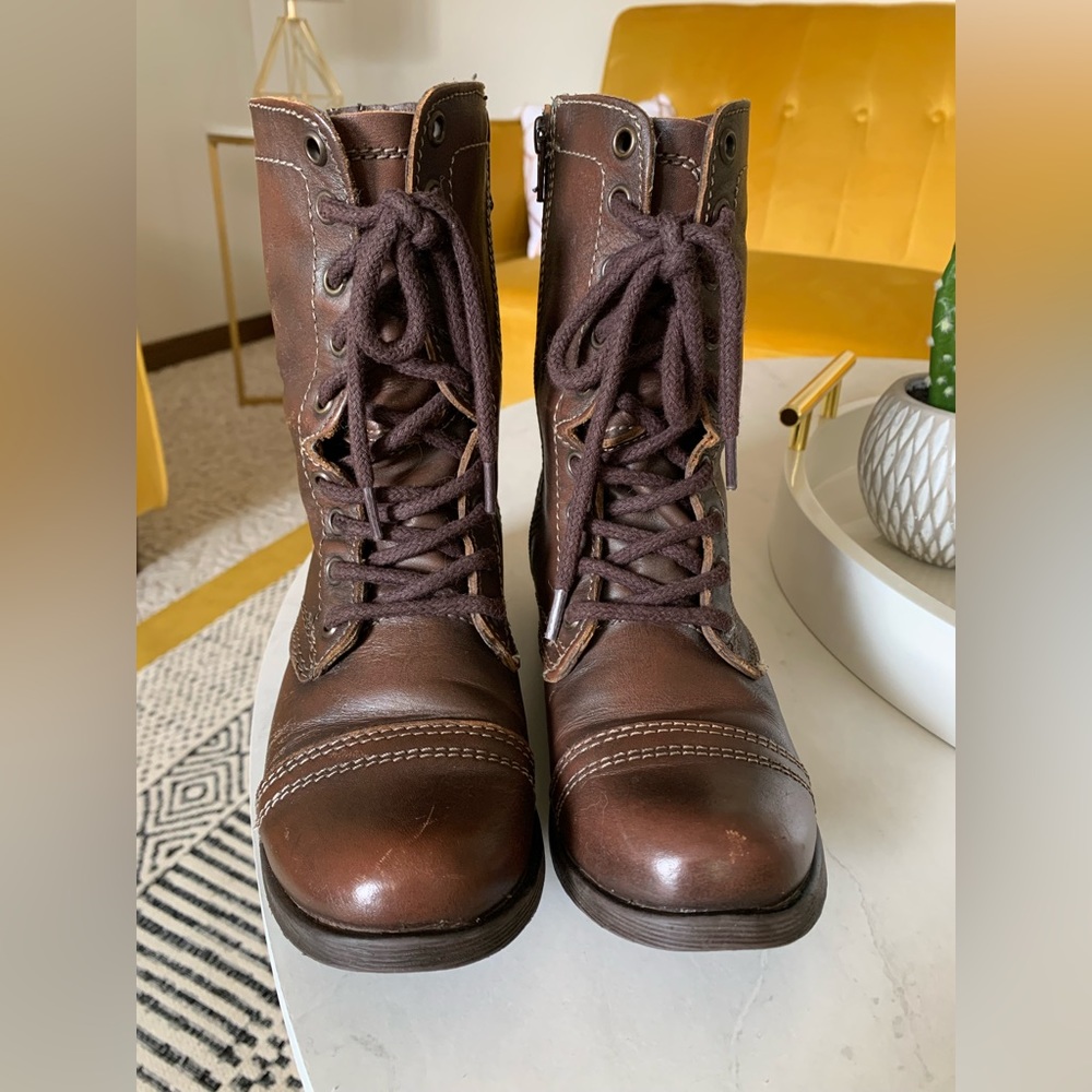 Steve Madden Brown Troopa Combat Boot Size 5.5 - image 5